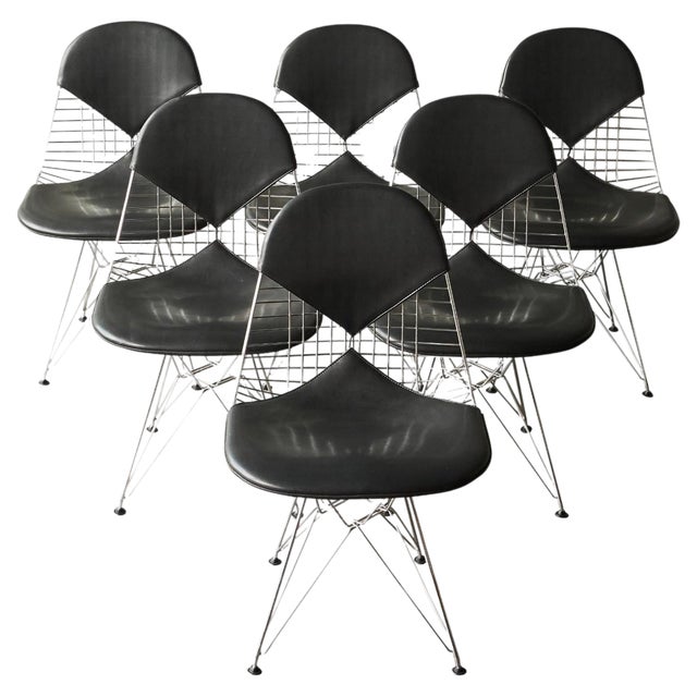 Bikini Wire Frame Chairs by Charles and Ray Eames for Vitra, 1980s, Set of 6 For Sale