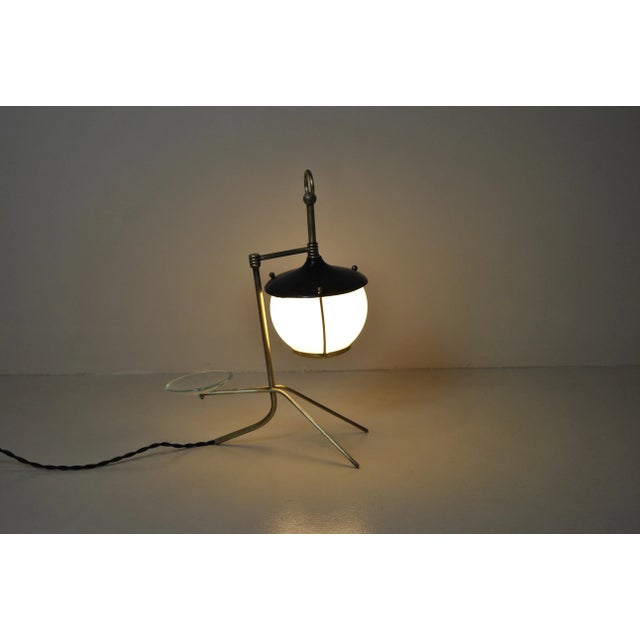Brass Lantern Table Lamp, 1950s, in Good conditions. Designed 1950 to 1959 European Plug (up to 250V).The wiring of this...