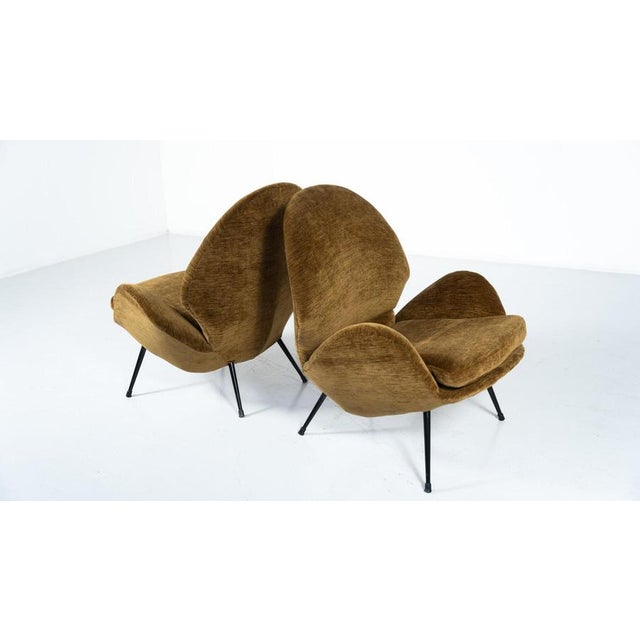 Brown Vintage Italian Lounge Chairs, 1950s, Set of 2 For Sale - Image 8 of 16
