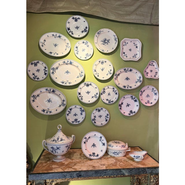 18th Century Viennese Blue and White Porcelain Dinner Plates, Set of 44 For Sale - Image 13 of 18