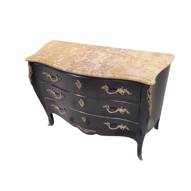 An extraordinary Parisian chest of drawers, recently restored. This late 19th-century Louis XV chest of drawers was...