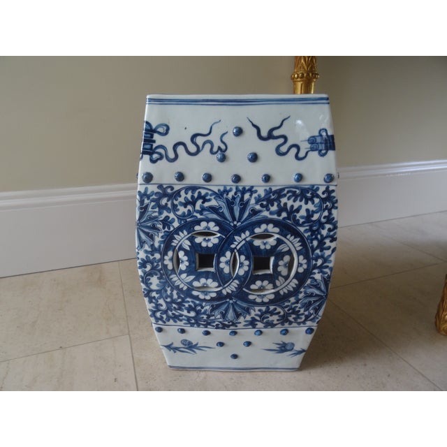A finely painted and glazed porcelain garden seat from the 1960s when quality mattered and workmanship made a difference....