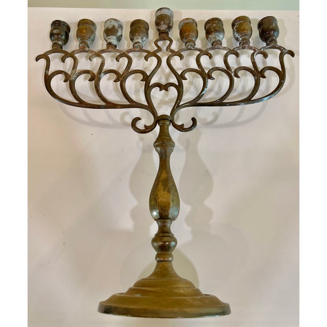 Vintage Brass Eastern European Style Menorah For Sale In Naples, FL - Image 6 of 6