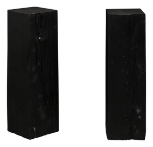 19th Century Indonesian Carbonized Ironwood Pedestal Columns – A Pair