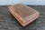 Wood Oversized Vintage Ralph Lauren Tan Leather & Wood Ottoman With Bun Feet For Sale - Image 7 of 18