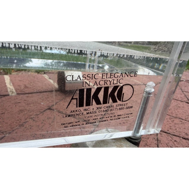 Transparent Akko Clear Acrylic Rolling Storage Cart, Mid-Century For Sale - Image 8 of 8