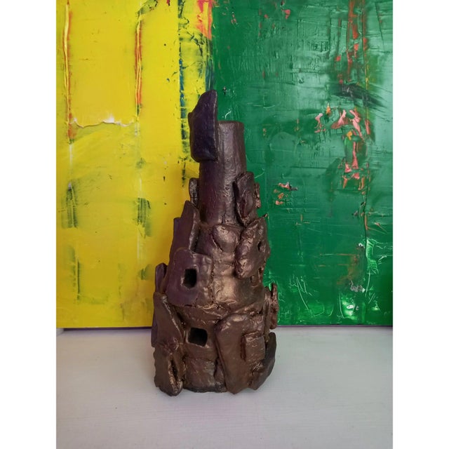 15" Sculptural Ceramic Vase For Sale - Image 10 of 10