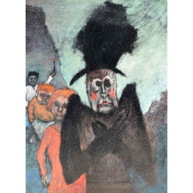 Helmut Diekmann, Landscape with Figures, 1963, Oil Painting on Canvas, Framed For Sale - Image 7 of 12