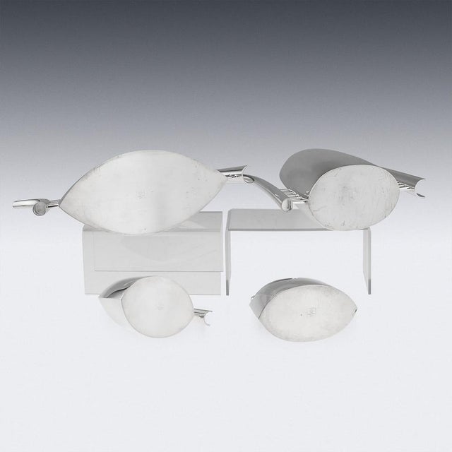 Glass Vintage 20th Century Italian Silver Plated Tea Set from Sabattini, 1990s, Set of 5 For Sale - Image 7 of 18