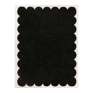 Fossay Shag Machine Woven Rug Black 5x7 For Sale
