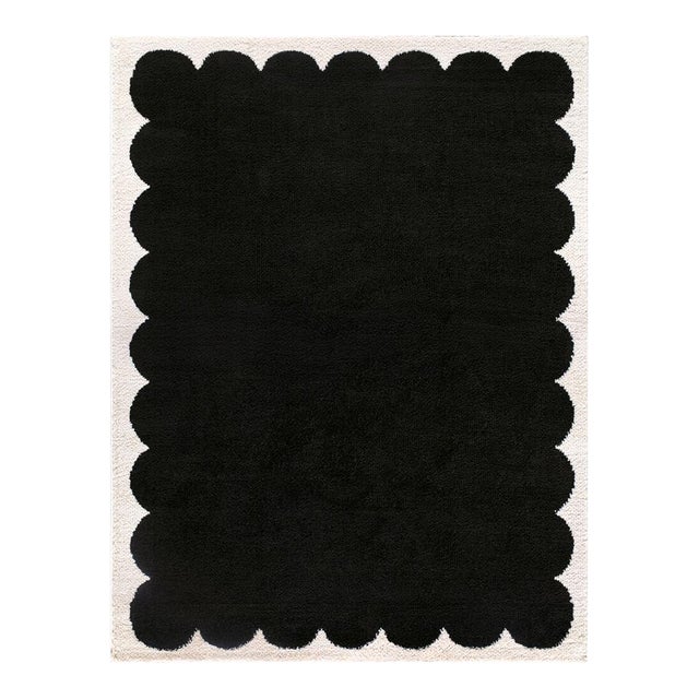 Fossay Shag Machine Woven Rug Black 5x7 For Sale