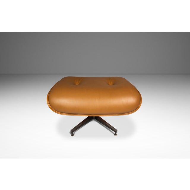 Authentic Eames Lounge Chair Model 670 & Ottoman Model 671 in Original Cognac Leather & White Oak Attributed to Herman Miller, Usa, Circa 2007 For Sale - Image 9 of 18