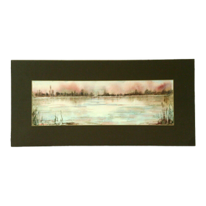 Mid 19th Century Listed Swiss Artist Eduard Hunziker (1827-1901) Landscape Watercolor
