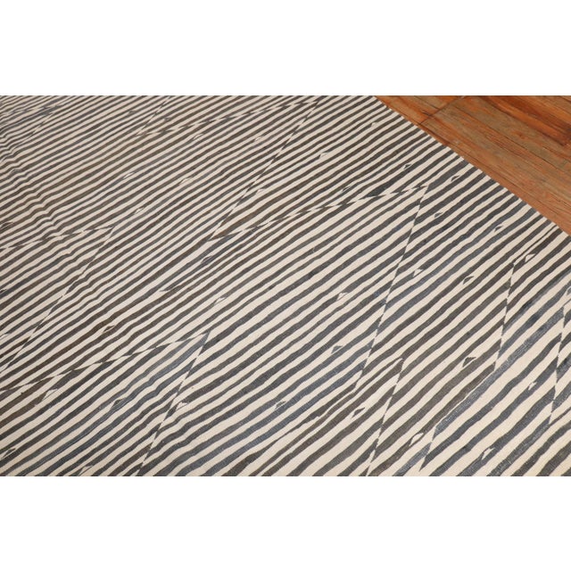 Early 20th Century Zebra Style Vintage Persian Kilim - 8'4" x 9'6" For Sale - Image 5 of 9