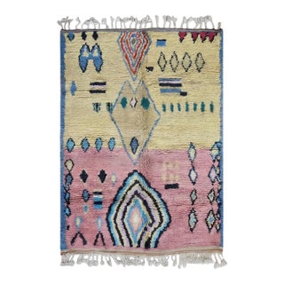 Boho Moroccan Wool Rug - 10.3 X 6.6 Ft For Sale
