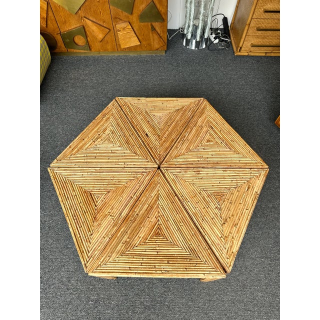 Wood Modular Rattan Tables by Vivai Del Sud. Italy, 1970s For Sale - Image 7 of 12