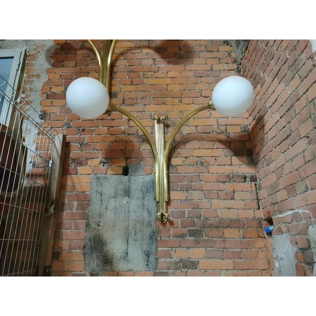 Mid-Century Sconce in Metal & Milk Glass For Sale - Image 12 of 13
