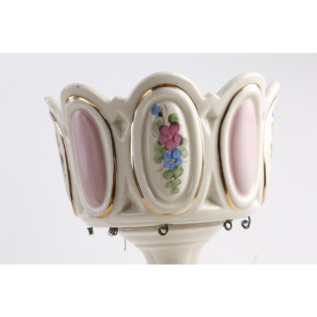 Antique Victorian Porcelain French Panel Mantel Luster Hand Painted Pink Gold For Sale - Image 4 of 12
