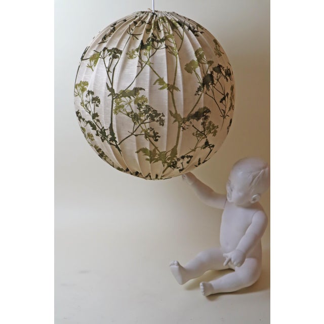 Swedish Balloon Lamp in Fabric with Floral Motifs, 1960s For Sale - Image 14 of 16