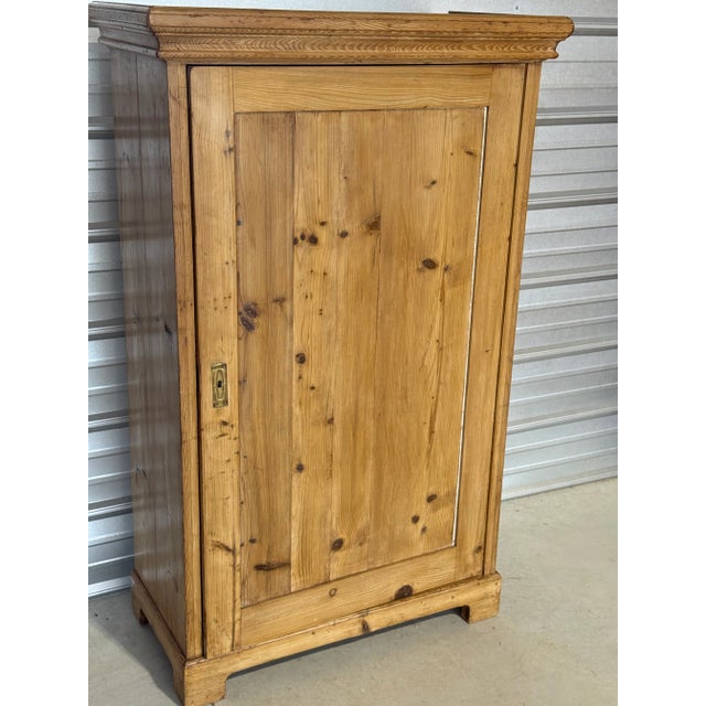 Antique Pine Cupboard With Key From England For Sale - Image 4 of 18