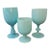 1930s Assorted Blue Opaline Goblets - Set of 3 For Sale