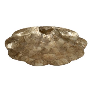 Large Vintage Golden Shell Tray For Sale