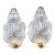 Set of 2 Wall Light Trasparent Murano Glass Leave by Barovier E Toso, 1950s For Sale