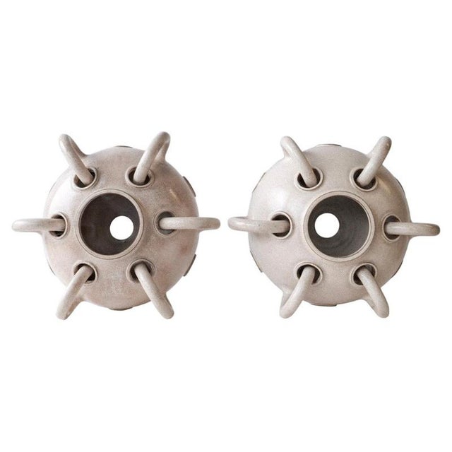 Ceramic Embryo Wall Lights in Glazed White Stoneware by Robin Kerr, Set of 2 For Sale - Image 7 of 7