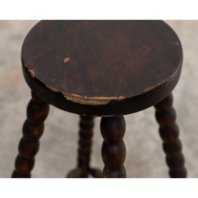 Rustic Antique Beechwood Bar Stools, 1900, Set of 2 For Sale - Image 3 of 8