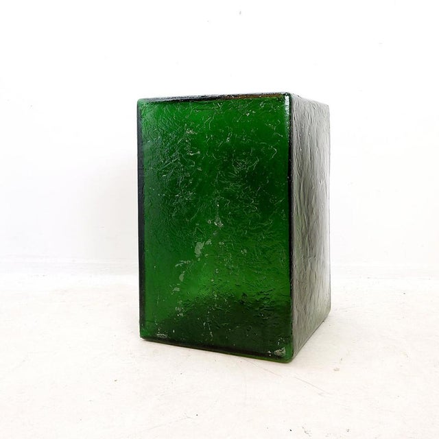Forest Green Translucent Bottle Green Acrylic Pedestal For Sale - Image 8 of 12