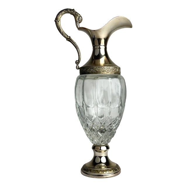 Vintage Silver Plated Decanter, 1950s For Sale