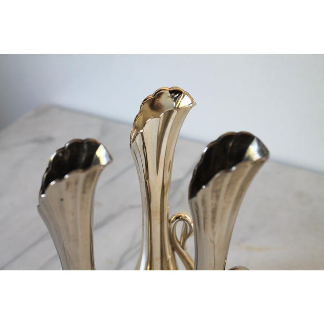 Silver Vintage Silver-Tone Swan Bud Vases S/3 For Sale - Image 8 of 12