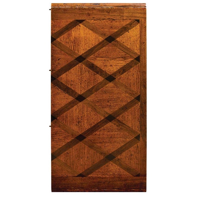 Handcrafted in Italy from solid walnut, this Country French dining table features a lattice inlaid top that highlights the...
