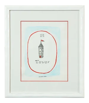 "The Lenormand Tower" Original Tarot Card Watercolor by Janie Kruse Garnett 2020