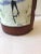 Animal Skin 1960s Quadrifoglio Italian Leather & Ceramic Hand Painted Vase or Umbrella Stand For Sale - Image 7 of 11