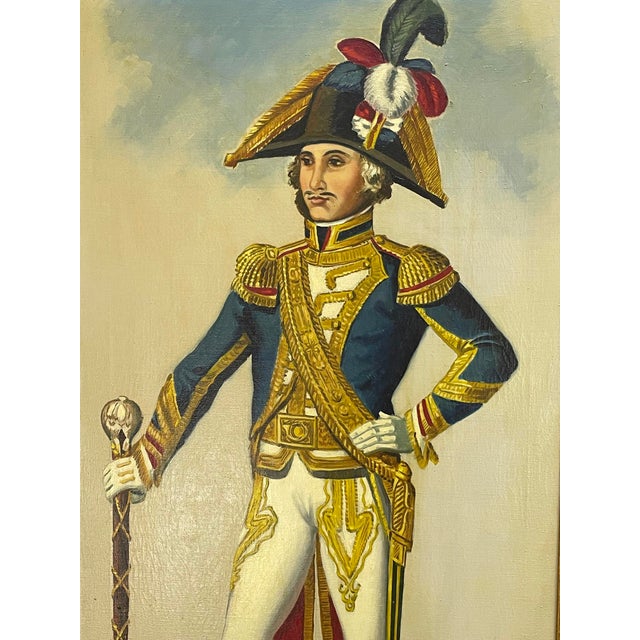 Cream Early 20th Century French Napoleonic Military Figure Oil Paintings in Gilt Frames — Set of 6 For Sale - Image 8 of 16