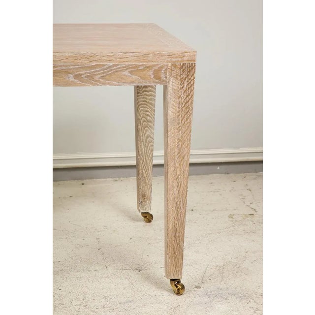 Not Yet Made - Made To Order Bespoke Cerused Oak Table on Castors For Sale - Image 5 of 9