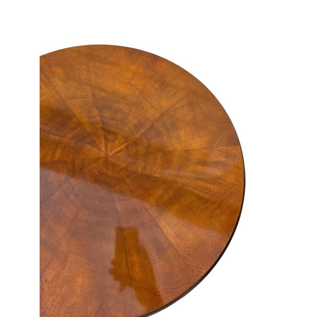 1990s Custom Mahogany French Empire Pedestal Lamp End Table Neoclassical Gold Gilt For Sale - Image 14 of 14