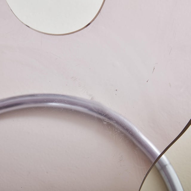 Metal Plexiglass Desk + Chair by Fabio Lenci for Formes Nouvelles, Italy 1970s - Set of 2 For Sale - Image 7 of 11