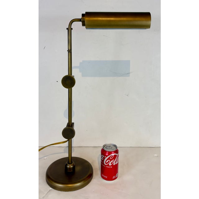 Modern Currey & Company Modern Antique Brass Task Desk Lamp Prototype For Sale - Image 3 of 5