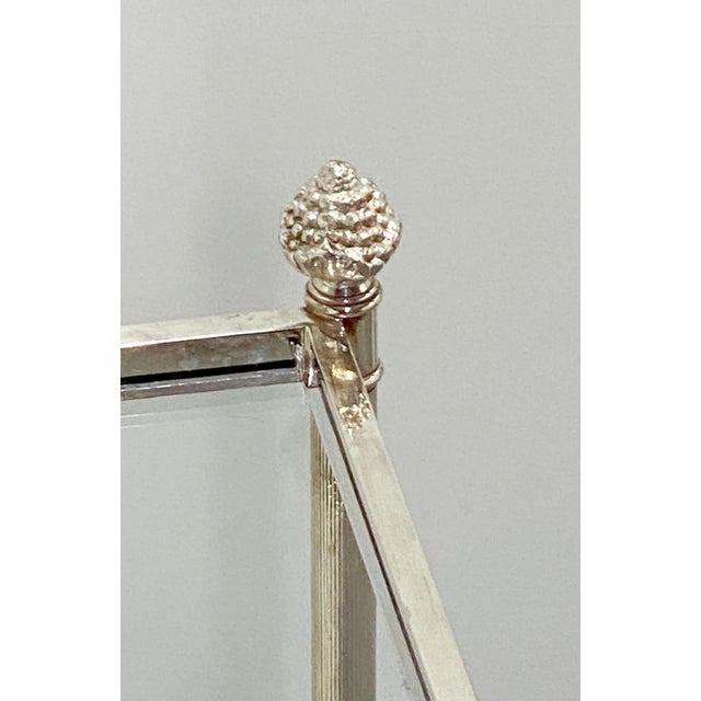 Gold French Low Side or End Tables of Silvered Metal and Glass 'Individually Priced' For Sale - Image 8 of 13