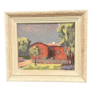 E. Freidland, Gult Hus, 1950s, Oil on Panel, Framed For Sale