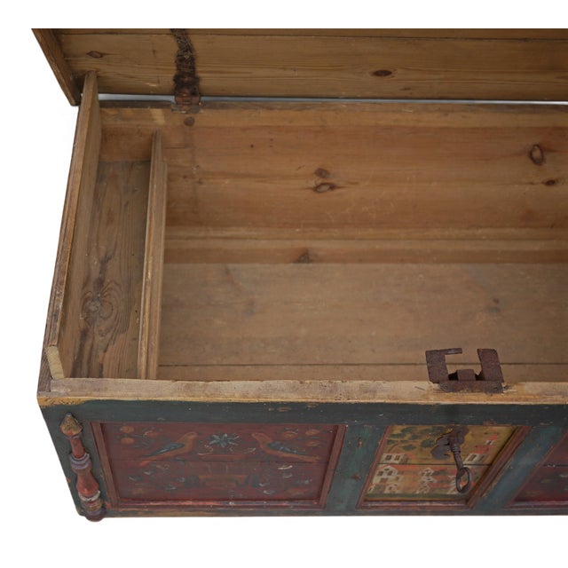 Alpine Painted Chest with Birds and Flower Vases For Sale - Image 11 of 15