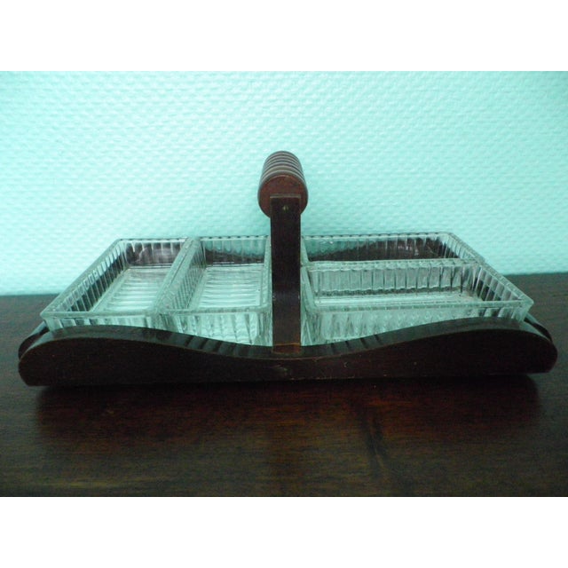 Serving Dishes in Glass, Mirror and Wood, 1950s, Set of 4 For Sale - Image 12 of 14