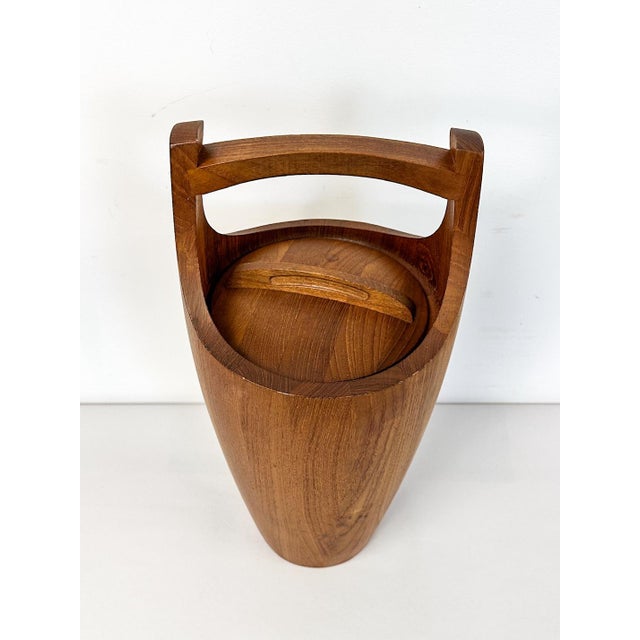 Mid 20th Century Mid-Century Modern Rare Jen Quistgaard for Dansk Teak Ice Bucket Brazilia Inspired Vintage For Sale - Image 9 of 11