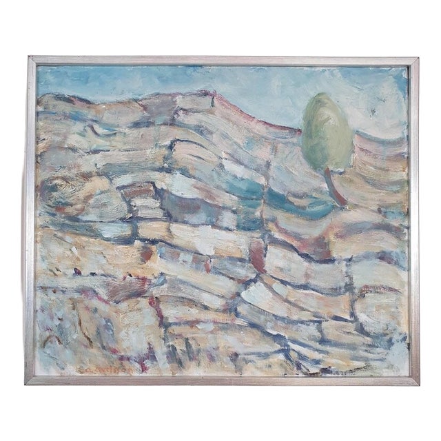 Arnold Axelsson, Abstract Landscape, 1950s, Oil on Canvas For Sale