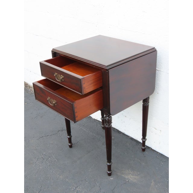 Brown Potthast Brothers Drop Leaf Mahogany Nightstand Side End Table 6915 For Sale - Image 8 of 18