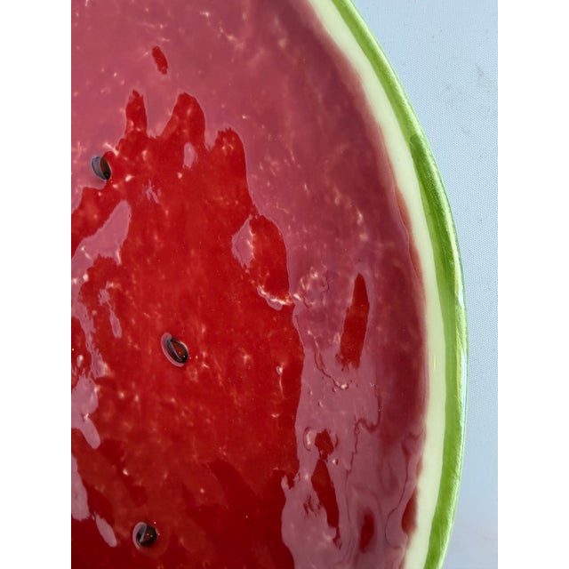 Bordallo Pinheiro Charger Plate Watermelon Ceramic Large Tray Serving Salad Red Green 12 Inch For Sale - Image 17 of 17
