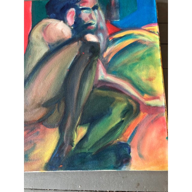 Expressionism Original Vintage Modernist Male Nude Painting For Sale - Image 3 of 5