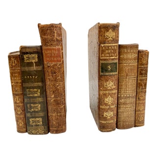 Early 20th Century French Leather Book Bookends - a Pair For Sale